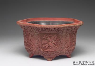 图片[2]-Carved lacquer five-lobed flowerpot with floral decoration, Qing dynasty (1644-1911)-China Archive